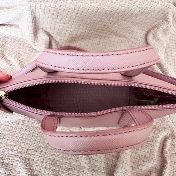 Kate Spade Greta Court Ina Glitter Dusty Peony Mini Satchel + Matching Card Case - Picture 9 of 13